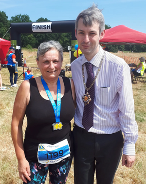 Image courtesy of Woking Lib Dems Cllr Will Forster + Fun Run + Tina Liddington