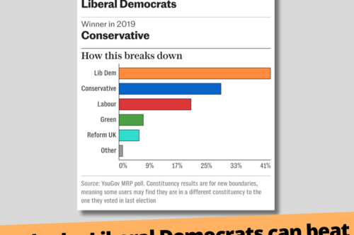 Who would win if an election was held tomorrow in Woking? Liberal Democrats!