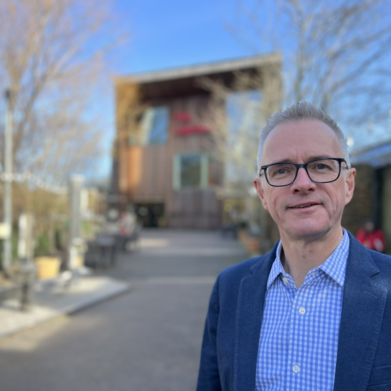 Dale Roberst in front of the Lightbox, Woking