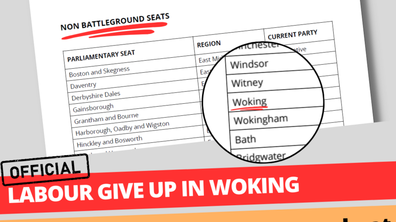 Labour give up on Woking 