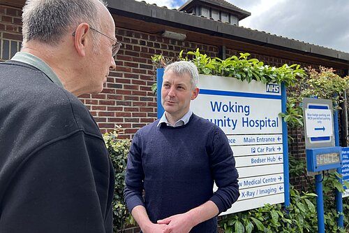Health & Social Care Will Forster outside Community Hospital